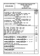 Đáp án đề thi chọn học sinh giỏi tỉnh môn Hóa học Lớp 12 THPT - Năm học 2019-2020 - Sở giáo dục và đào tạo Quảng Bình